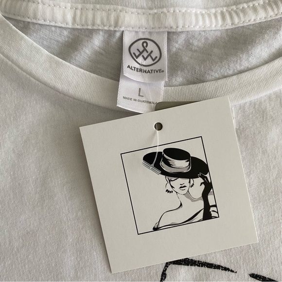 Posh AF Short Sleeve White Custom Size Large - Picture 4 of 7